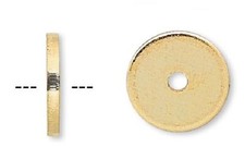 100 Gold Plated Steel 10x1mm Disc Smooth Heishi Spacer Beads with 0.9-1.8mm Hole