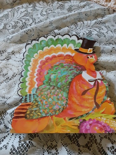 3 Vintage-cardboard decorations / Thanksgiving wall hangings - Picture 6 of 7
