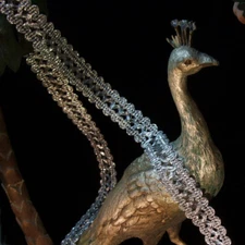 Antique vintage Silver Metal Trim Metallic Braid Lace woven Ribbon 3/4" wide BTY