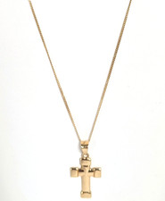 14K Gold Cross with Chain, 20" Long