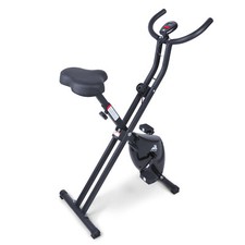 Folding Stationary Cycle Upright Indoor Cycling Exercise Bike with LCD Monitor