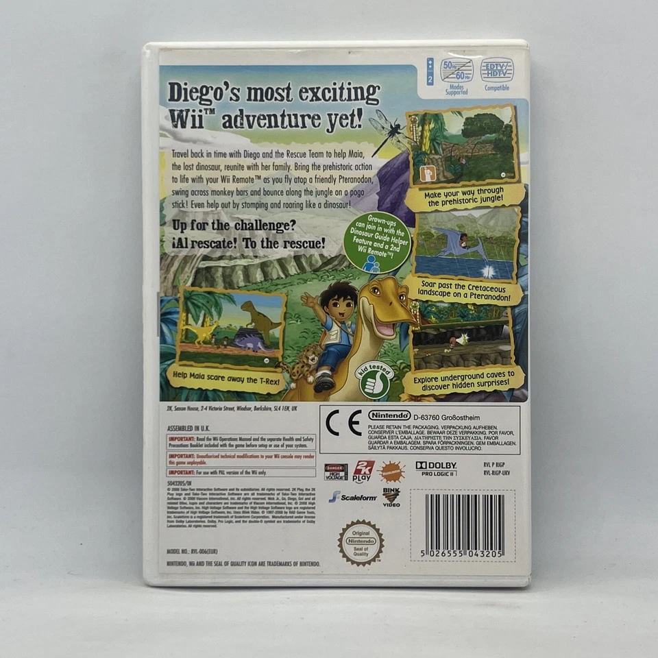 Go Diego Go The Great Dinosaur Rescue Nickelodeon Nintendo Wii Game Free Post - Image 2 of 4