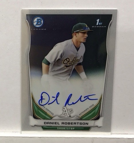 Daniel Robertson [Chrome] #DR 2014 Bowman Prospect Autograph card