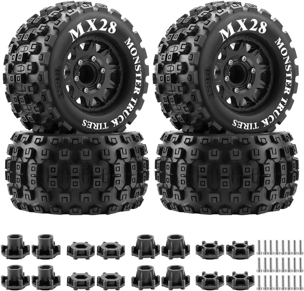 MX28 2.8" Tires 1/10 Scale RC Truck Tires and Wheels with 12