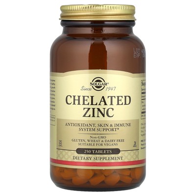 Chelated Zinc, 250 Tablets (22 mg per Tablet)