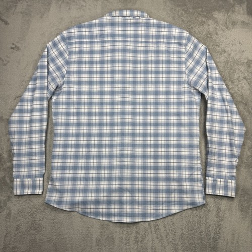 Camicia PONCHO Flanella Il Bisonte Blu Uomo XL Slim Fit Plaid Bottoni Manica Lunga - Foto 4 di 9