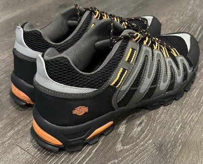 Harley-Davidson Men Black Athletic Walking Shoes Mesh Gray Orange Size 13