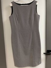 Tahari Arthur Levine Essentials Black White Sleeveless Sheath Dress Size 10