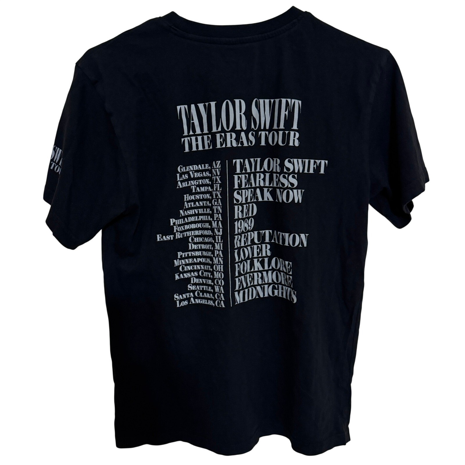 Taylor Swift The Eras Tour Concert Graphic T Shirt Youth Unisex Large Black image 4