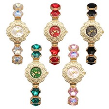 Women's Slim Floral Detachable Crystal Band Wrist Watch for Party Evening Dress