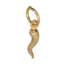 9ct Yellow Gold Small Horn of Good Luck Charm Jewellery Pendant  - 0.35g