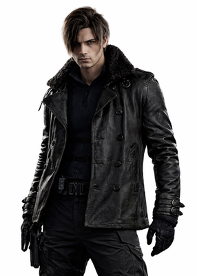 Leon S Kennedy Black Leather Jacket Resident Evil 9 Requiem Coat
