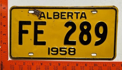 1958 Alberta Passenger Car License plate