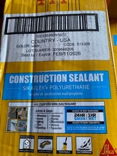 (12 PACK) Sikaflex 515309 Construction Sealant, White, 10.1-Oz. EXP 2/11/2026