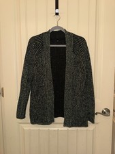 LULULEMON Cotton Cashmere Blend Open Cardigan Sweater Wrap Green/Black Size 4