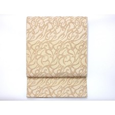 Authentic Fukuro obi formal sash - Kinkazan weave, all-over pattern 260-0...