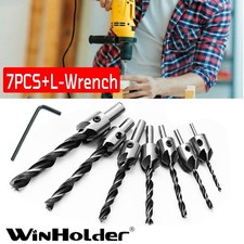 Wood 5 Flute HSS Countersink Drill Bit Set 3 4 5 6 7 8 10mm Carpentry Tool 7Pcs