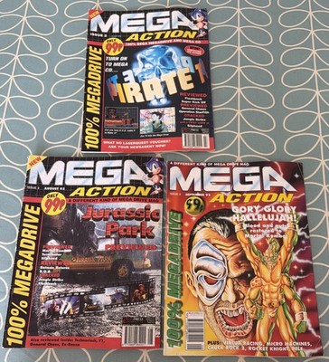 Mega Action Magazines #2-4 Megatech Bundle Gaming Megadrive Magazines Joblot