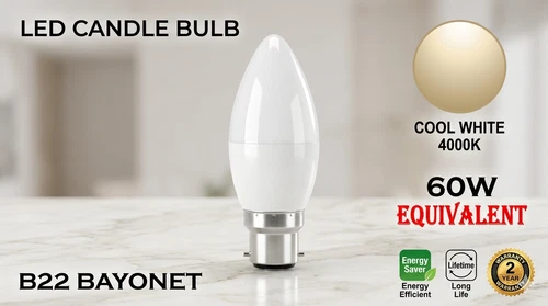 LED Candle Small Screw E14 Bulbs 25w 40w 60w Bayonet B22 B15 Screw E27 Daylight - Picture 12 of 12