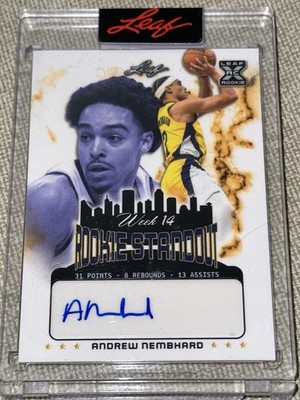 ANDREW NEMBHARD 2022 LEAF ROOKIE STANDOUTS AUTOGRAPH #1/51 ANDREW NEMBHARD 2022 LEAF ROOKIE STANDOUTS AUTOGRAPH #1/51