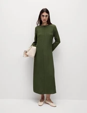 Marks & Spencer Womens Green Viscose Midaxi Tunic Geometric Dress - M&S