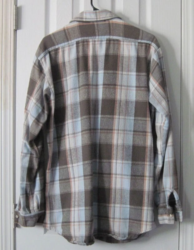 Camisa de Franela a Cuadros FIVE BROTHER Tallman Grande 16 - 161/2 ~ Hombre Alto Hecha en EE. UU. Foto 4 de 4