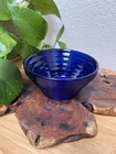 Blenko Cobalt Blue Pyramid Step  Art Deco Glass Bowl