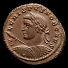 *Lucernae* Crispus as Caesar Æ Follis BEATA TRANQVILLITAS / PTR Trier 321