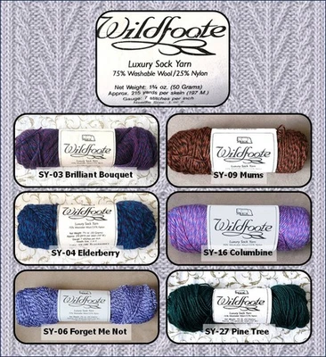 1 Skein Wildfoote Luxury Sock Yarn by Brown Sheep (75% Wool/25% Nylon) 6 Colors - Photo 1/3