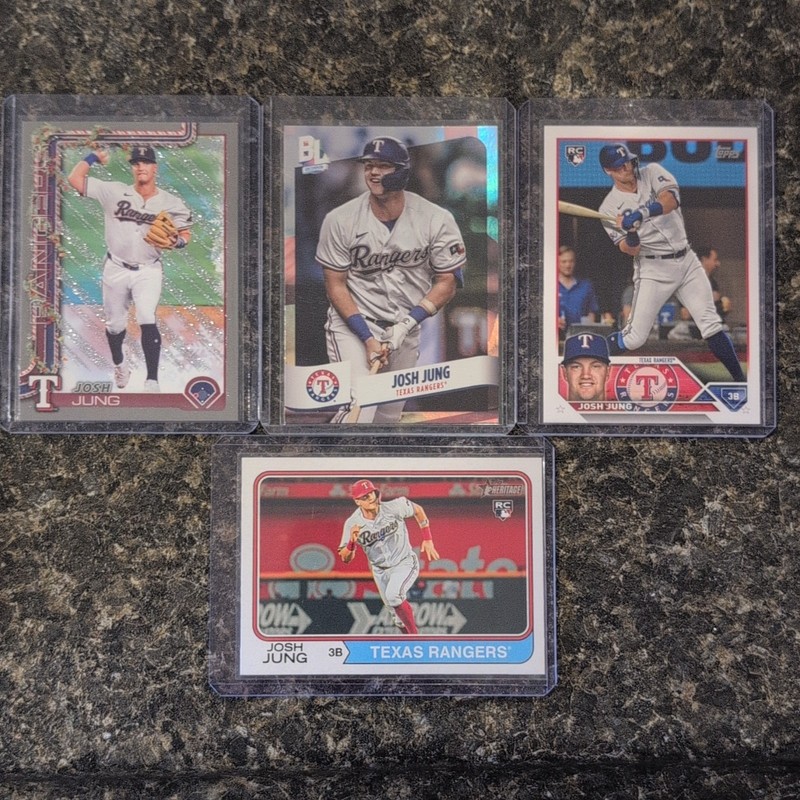 Topps Josh Jung Mixed Card Lot (4) 2023 Texas Rangers Rookie + Inserts