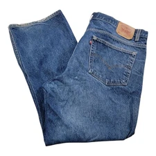 Levi's 517 Jeans Men's 44x30 Bootcut Medium Wash Blue Denim Y2K Distressed 