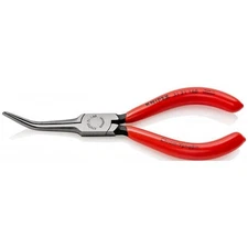 KNIPEX Tools - Needle Nose Pliers, 45 Degree Angled (3121160), Red, 6.25