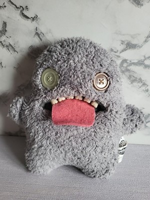 Fuggler Oobah Boogah hässliches Monster grau weiches Plüschtier 8 Zoll mit Zähnen