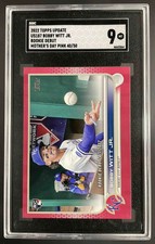 2022 Topps Update Mother's Day Hot Pink #US187 Bobby Witt Jr. RC /50 SGC 9