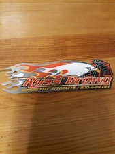 Russ Brown Motorcycle Attorney Sticker Decal Screaming Eagle Harley rally 