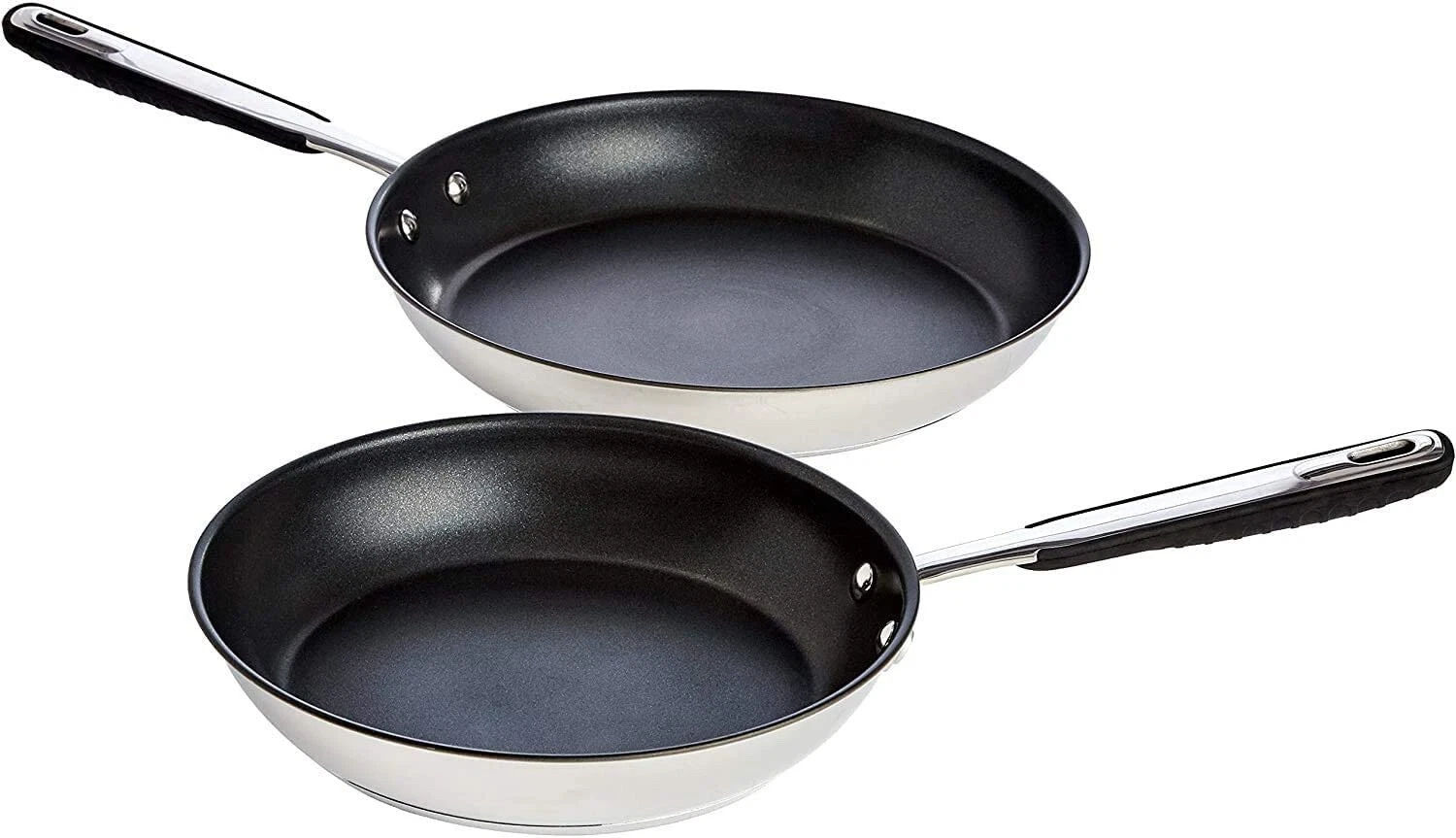 AB 2 Piece 24 & 28cm Stainless Steel Induction Non Stick Frying Pan Set RRP £60