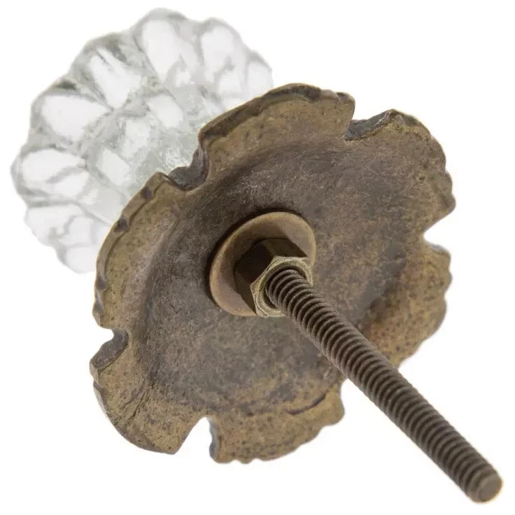 2; Perillas para muebles vintage octogonales de vidrio y latón bronce tiradores de puerta gabinete Foto 4 de 4