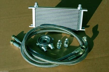 Oil Cooler Kit Large Capacity Stainless Hose Universal BIG SS ALUMINUM PLATE