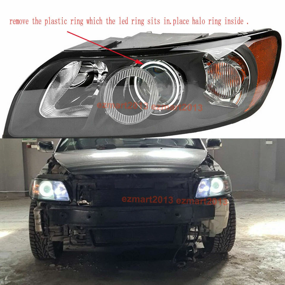 para Volvo S40 V50 04-07 Faro Switchback Halo Anillo Señal de giro DRL Ojo de ángel Foto 4 de 4