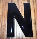Vintage PORCELAIN Advertising Gas Station 18" LETTER N SIGN
