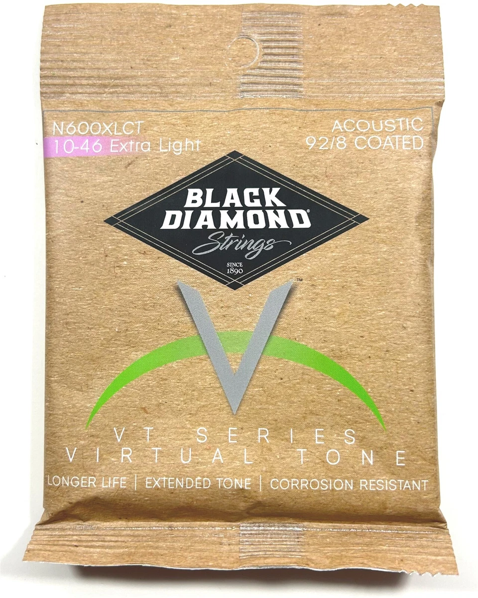 3 Set Corde Per Chitarra Acustica Black Diamond N8020XL – Light 10-47, Ottone Ferito
