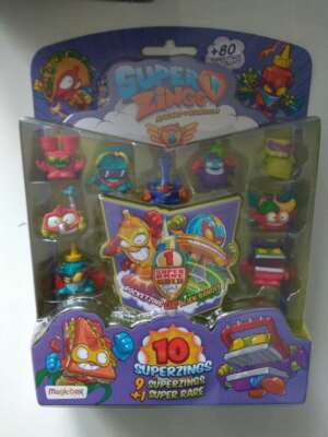 SuperZings Serie 1 – Blister 10 Figure (1 Oro + 9 Regolari) – Personaggi Kaboom City – Collezionabili