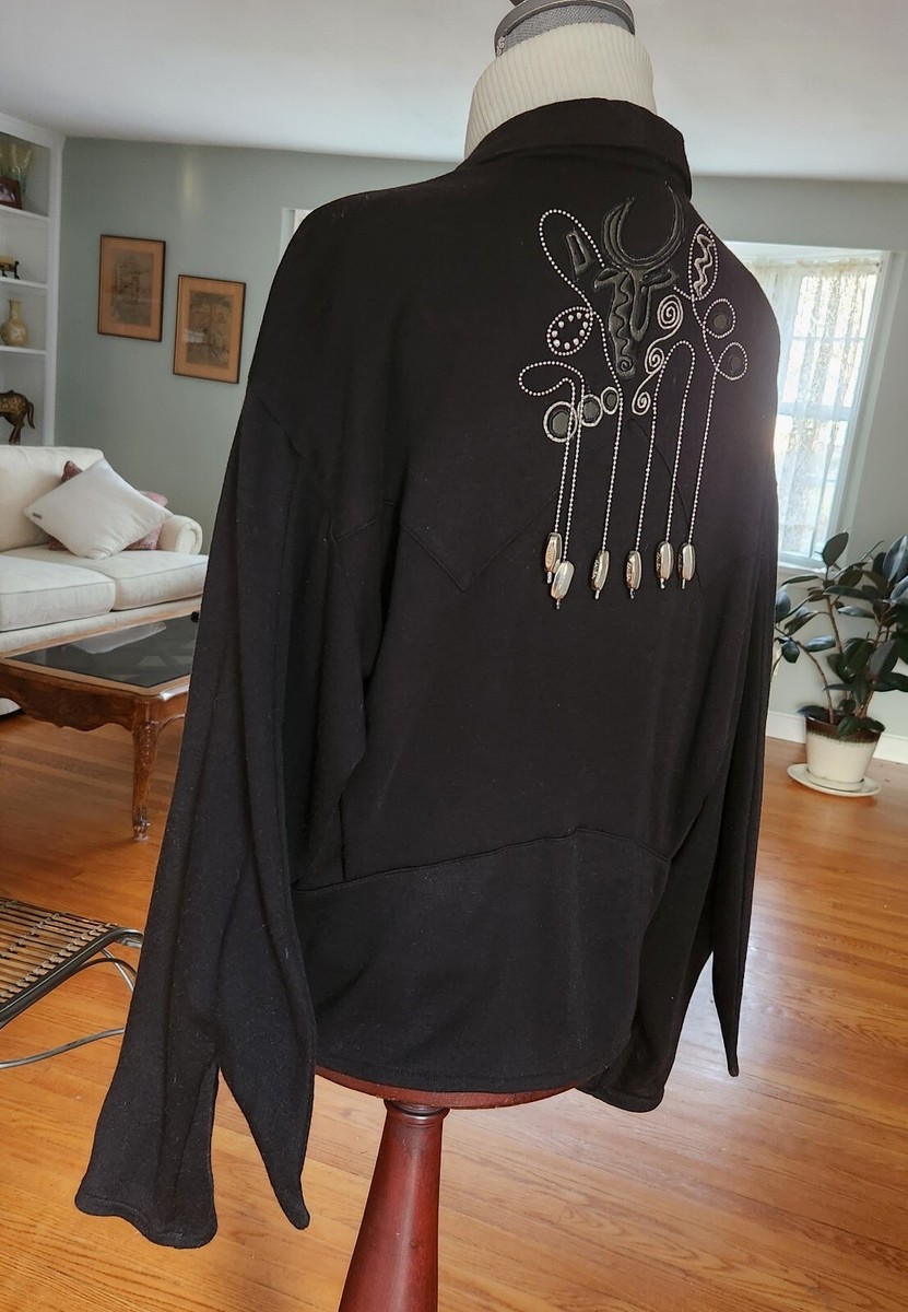 Vintage Kansai Yamamoto 80s Western Black Jacket Bat Sleeves