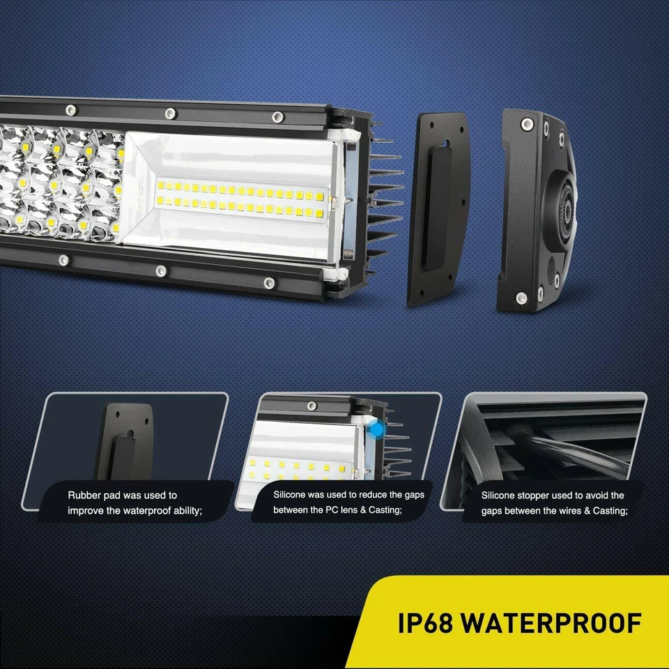 Nilight Straight LED Light Bar 22" 32" 42" 52" Combo Off Road Lighting for Jeep - Image 4 of 4