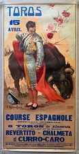 Oryg. Plakat imprezowy, Kampf byka, Bordeaux, Francja, Stary plakat, walka byków, ok. 1935