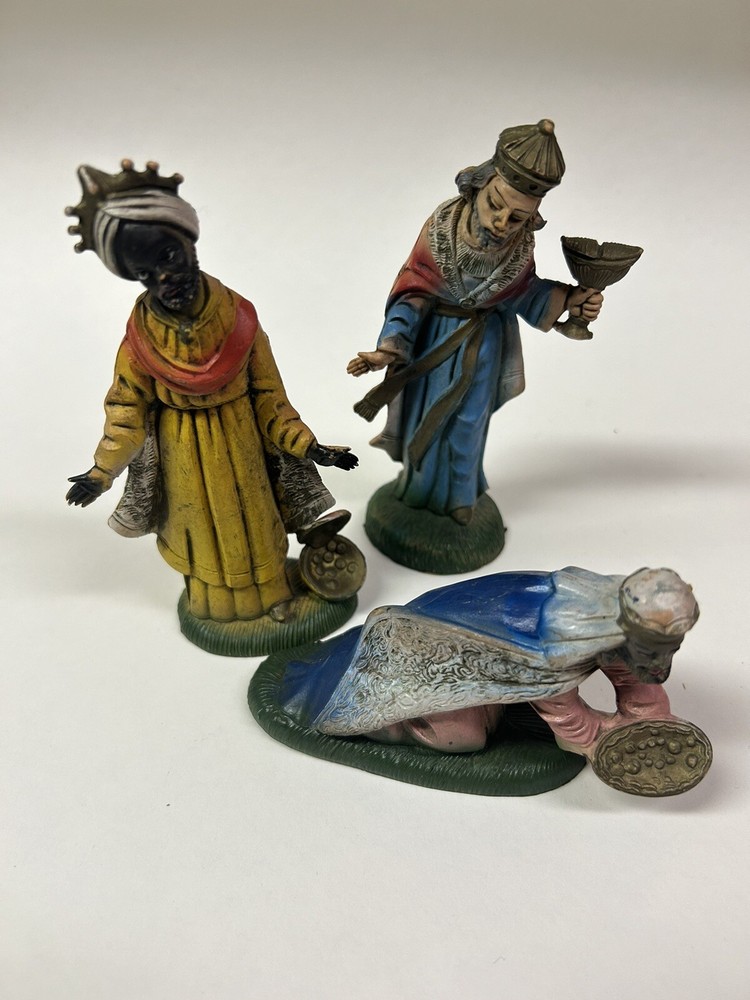 Vintage Made in Italy Christmas Nativity Figures Wisemen Lot Of Three