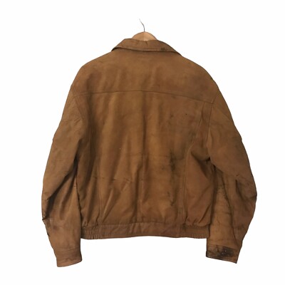 Levi's VTG Brown Distressed Leather Bomber Jacket Style Levi's VTG Brown Distressed Leather Bomber Jacket Style