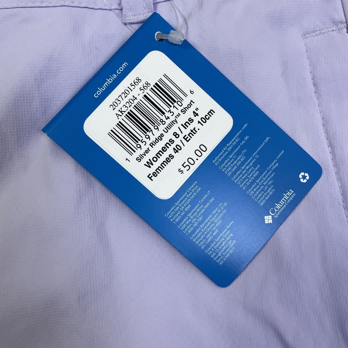 Columbia Silver Ridge Utility Shorts Womens Size 8 Purple Active