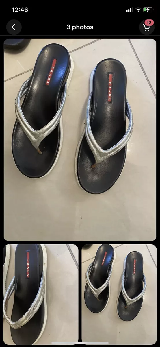 Prada flip hotsell flops womens