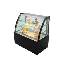TECHTONGDA 47.2"1.2m Floor Type Curved Cake Showcase Bakery Display Cabinet 220V